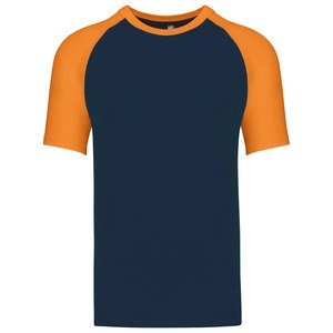 Kariban K330 - Basboll> Tvåfärgad kortärmad T-shirt Navy/Orange