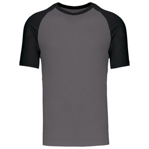 Kariban K330 - Basboll> Tvåfärgad kortärmad T-shirt Slate Grey/Black