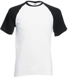 Fruit of the Loom SC61026 - Baseball T-shirt White/Black