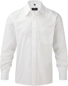 Russell Collection RU934M - Långärmad poplinskjorta för män