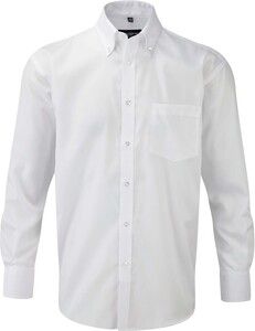 Russell Collection RU956M - Långärmad tröja utan järn White