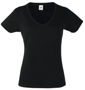 Fruit of the Loom SS047 - T-shirt med V-ringning för kvinnor Black