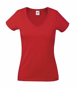 Fruit of the Loom SS047 - T-shirt med V-ringning för kvinnor Red