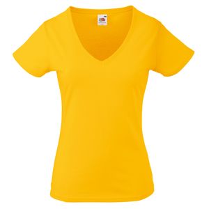 Fruit of the Loom SS047 - T-shirt med V-ringning för kvinnor Sunflower