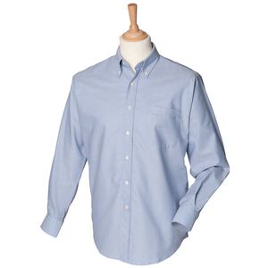 Henbury HB510 - Klassisk långärmad Oxfordskjorta Blue