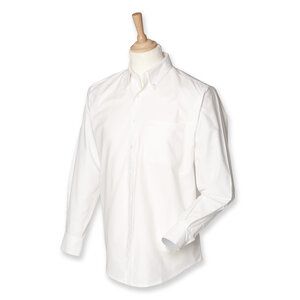 Henbury HB510 - Klassisk långärmad Oxfordskjorta White