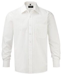 Russell Collection R-936M-0 - Poplin skjorta Ls White