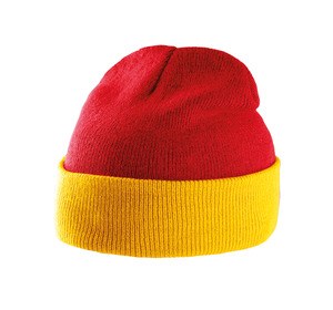 K-up KP514 - Tvåfärgad hatt med revers Red / Yellow