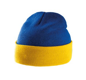 K-up KP514 - Tvåfärgad hatt med revers Royal Blue / Yellow