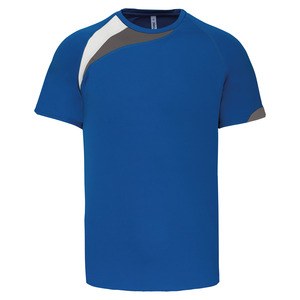 ProAct PA437 - KIDS' SHORT SLEEVE SPORTS T-SHIRT Sporty Royal Blue / White / Storm Grey