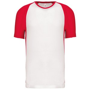 Proact PA467 - Unisex tvåfärgad sport kortärmad T-shirt White / Red