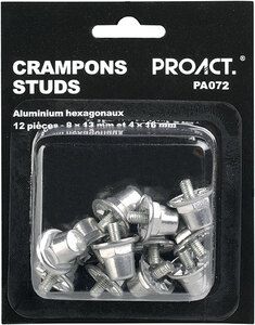 Proact PA072 - Låda med 12 Alu Hexagonal Studs Silver