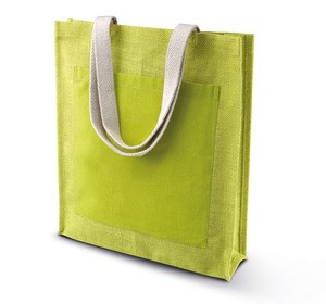 Kimood KI0221 - Jute Canvas shoppingväska Lime Green