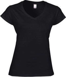 Gildan GI64V00L - T-shirt med V-ringning för kvinnor Black/Black