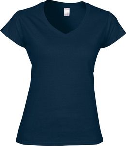 Gildan GI64V00L - T-shirt med V-ringning för kvinnor Navy/Navy