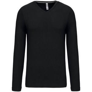 Kariban K358 - MEN'S LONG SLEEVE V-NECK T-SHIRT Black/Black