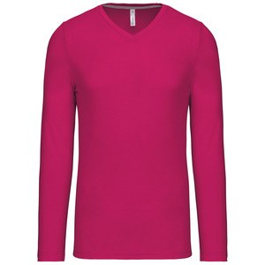 Kariban K358 - MEN'S LONG SLEEVE V-NECK T-SHIRT Fuchsia