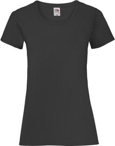 Fruit of the Loom SC61372 - T-shirt i bomull för kvinnor Black/Black