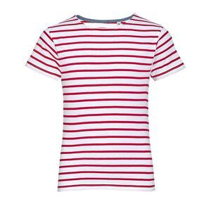 SOL'S 01400 - Barn med rund hals och randig T-shirt Miles White/Red