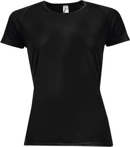SOL'S 01159 - Raglan T-shirt dam Sportig Black