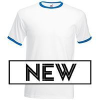 Fruit of the Loom SS168 - Ringer herr-T-shirt White/ Royal Blue