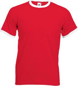 Fruit of the Loom SC61168 - Tvåfärgad T-shirt herr Red / White