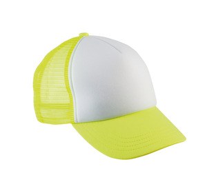 K-up KP143 - Barns Trucker Cap-5 paneler White / Fluorescent Yellow