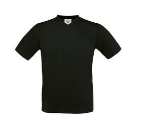 B&C BC163 - V-ringad T-shirt herr 100% bomull Black