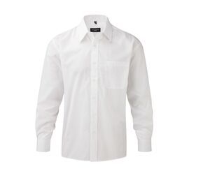 Russell Collection JZ934 - Poplin skjorta för män White