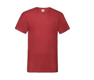Fruit of the Loom SC234 - Valueweight herr T-shirt med V-ringning Red