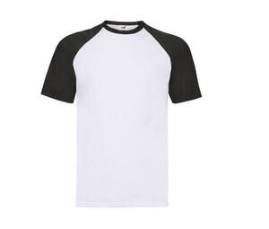 Fruit of the Loom SC237 - Baseball T-shirt White/Black