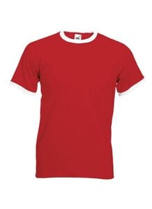 Fruit of the Loom SC245 - Ringer herr-T-shirt 100% bomull Red/White