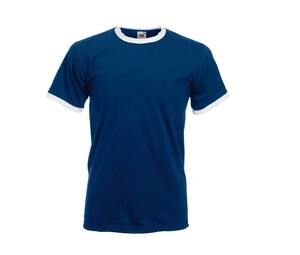 Fruit of the Loom SC245 - Ringer herr-T-shirt 100% bomull Navy/White