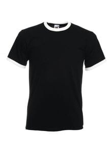 Fruit of the Loom SC245 - Ringer herr-T-shirt 100% bomull Black/White