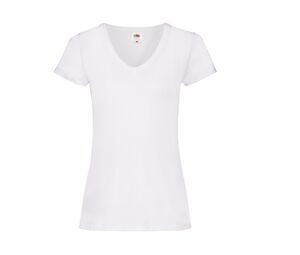 Fruit of the Loom SC601 - T-shirt med V-ringning för kvinnor White