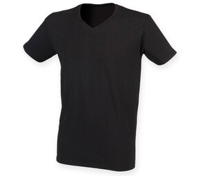 Skinnifit SF122 - V-ringad T-shirt med stretch för herrar