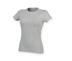 Skinnifit SK121 - T-shirt i bomull för kvinnor Heather Grey