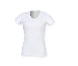 Skinnifit SK122 - T-shirt med V-ringad stretch för kvinnor White