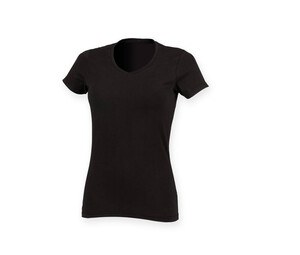 Skinnifit SK122 - T-shirt med V-ringad stretch för kvinnor Black