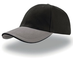 Atlantis AT003 - 6 Panel Sandwich Cap Black/Grey