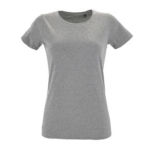 SOL'S 02758 - Regent Fit T-shirt med rund hals för kvinnor Mixed Grey