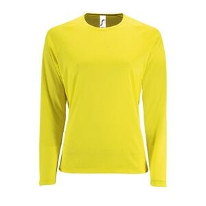 SOL'S 02072 - Sportig Lsl T-shirt dam Neon Yellow