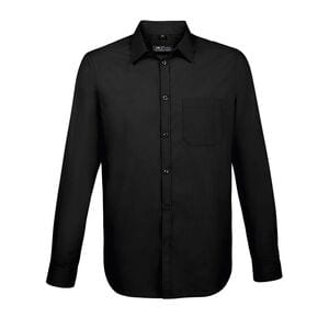 SOL'S 02922 - Baltimore Fit långärmad poplinskjorta för män Black