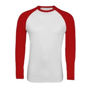 SOL'S 02942 - Tvåfärgad långärmad herr Raglan Funky T-shirt för män White / Red