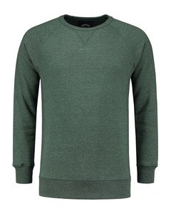 Lemon & Soda LEM3229 - Tung Raglan-tröja med rund hals för män Forest Green Heather