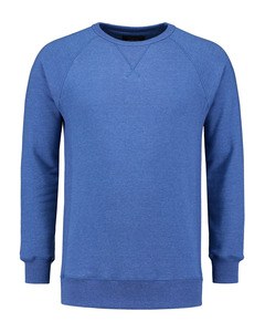 Lemon & Soda LEM3229 - Tung Raglan-tröja med rund hals för män Royal Blue Heather