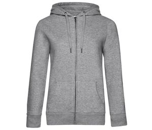 B&C BCW03Q - Hoodie med Dragkedja med Dragkedja Heather Grey