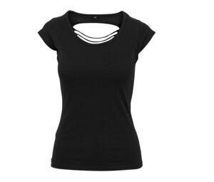 Build Your Brand BY035 - T-shirt för kvinnor med riven rygg