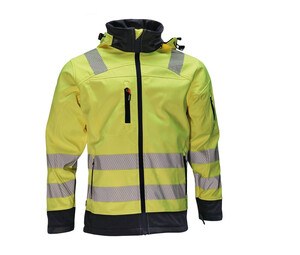 Herock HK190 - Gregor Softshelljacka med hög synlighet Fluorescent Yellow/Navy