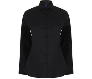 Henbury HY533 - Långärmad stretchskjorta för damer Black